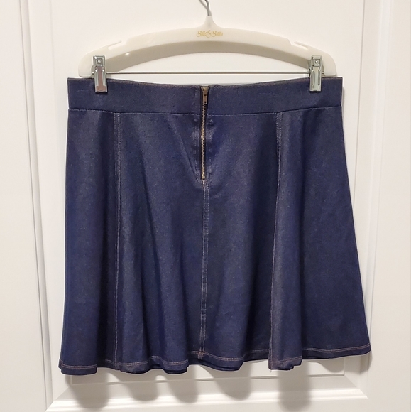 COPY - 10/$30  💙  like new stretchy denim skater mini skirt - Picture 2 of 8
